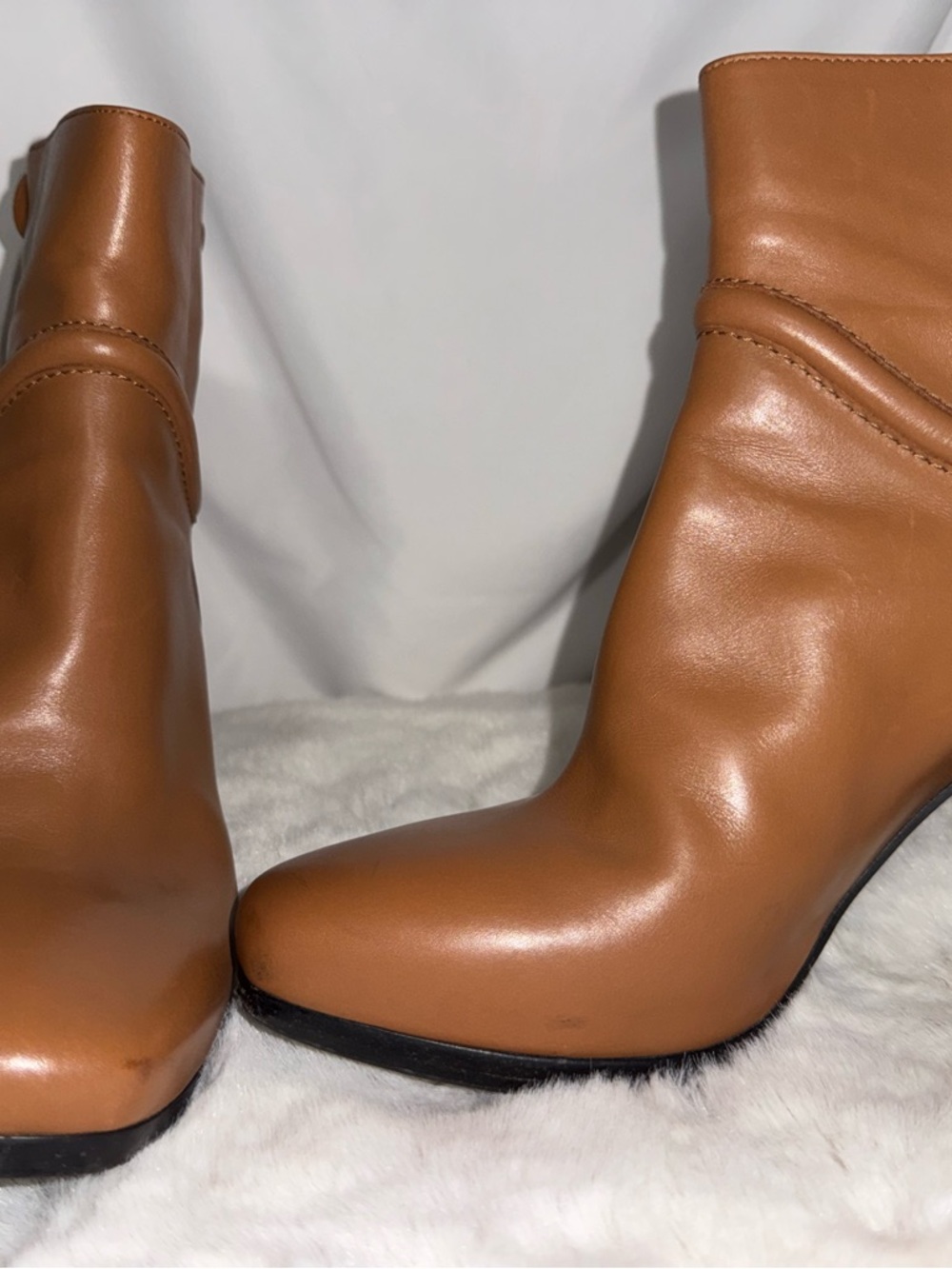 Hermes Women's Tan Ankle Booties - Sleek Leather Slip-On